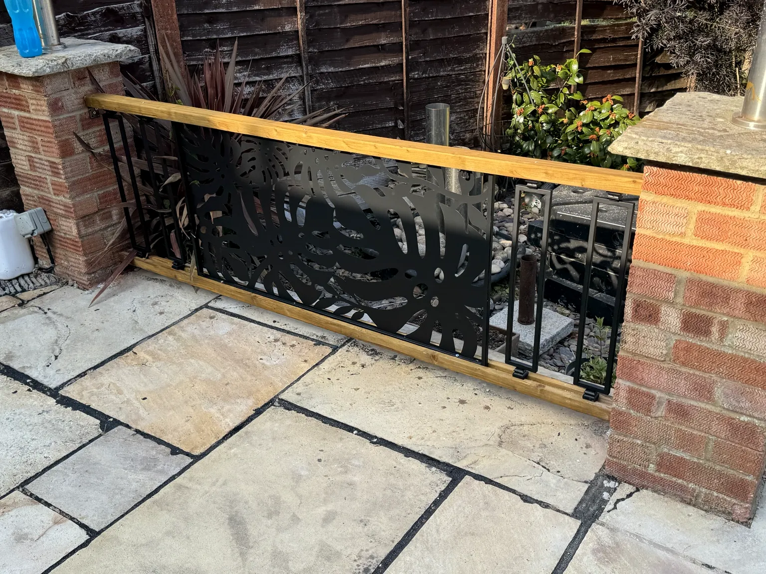 A completed Badger Home Maintenance outdoor railing project