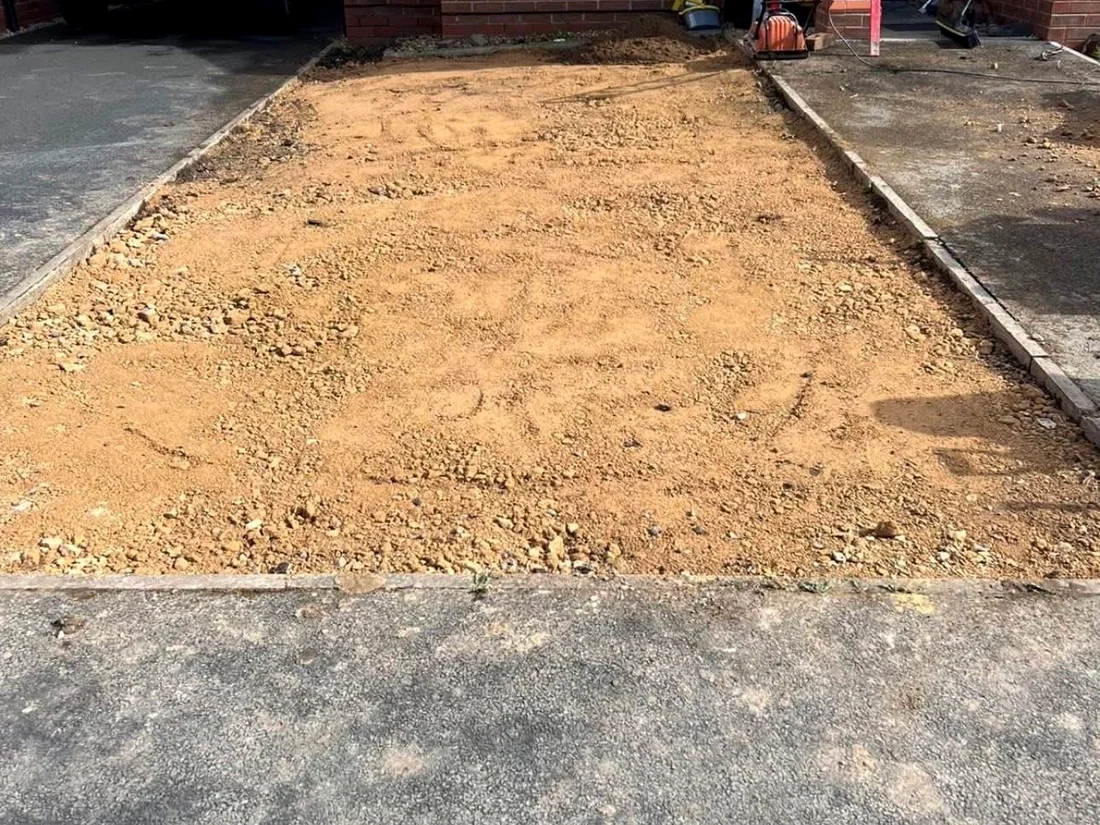 Front garden prepared before new turf